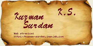 Kuzman Surdan vizit kartica